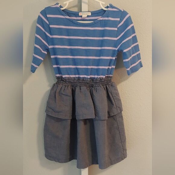Crew Cuts Cotton Dress Sz 3 Purple / Blue - Picture 1 of 5